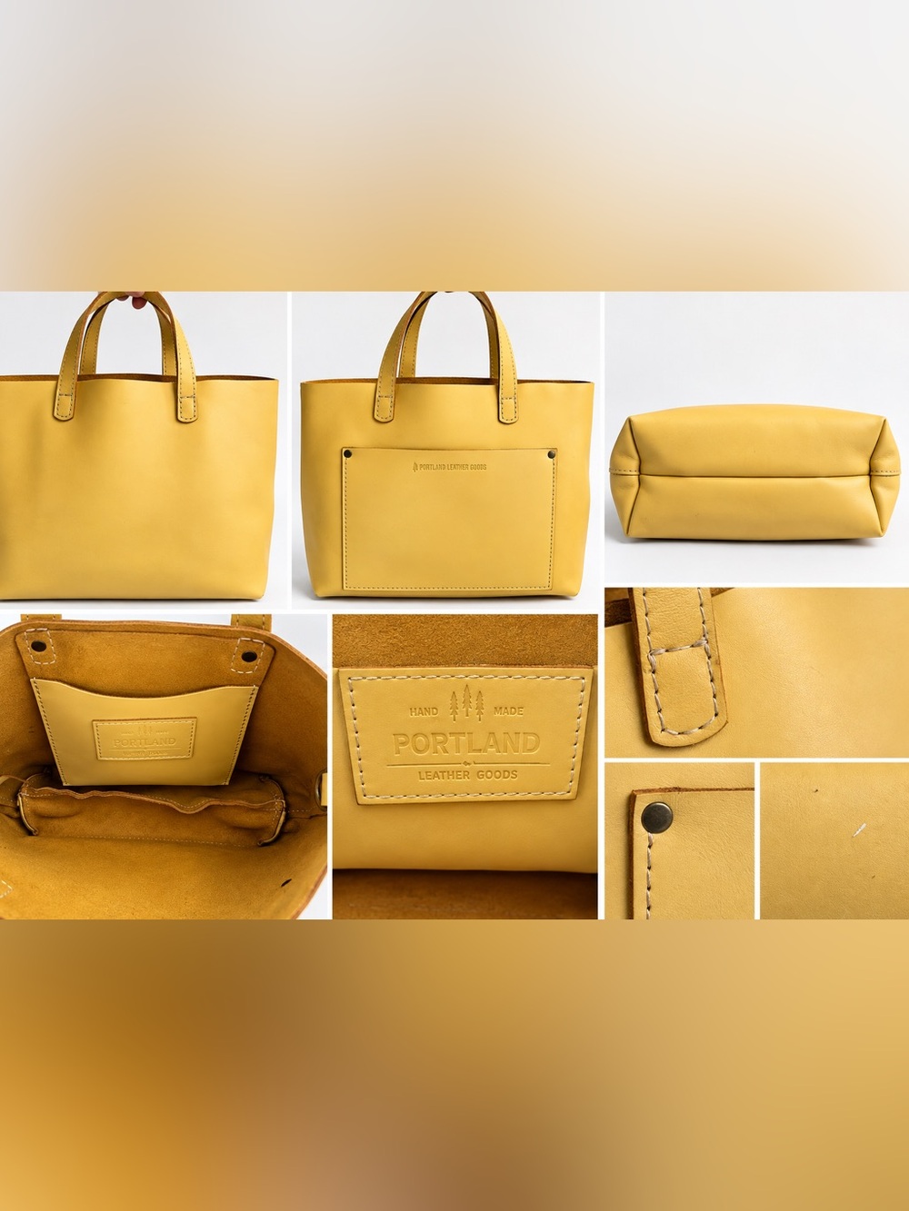 Portland Leather Goods Sunflower Yellow Full Grain Leather Tote Bag
